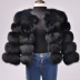 faux fur slim short stitching jacket nihaostyles clothing wholesale NSXSJ96497