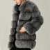 mid-length faux fur fox fur horizontal striped standcollar coat nihaostyles clothing wholesale NSXSJ96507