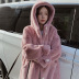 mid-length faux rabbit fur hooded fur coat nihaostyles clothing wholesale NSXSJ96510