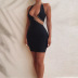 solid color chain halter hollow dress nihaostyles clothing wholesale NSFLY96638