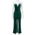 pure color velvet slit dress nihaostyles clothing wholesale NSHLJ96714