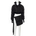 Cotton Slim Long-Sleeved High-Necked Half Skirt Set NSHLJ96826