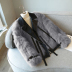Faux Fox Fur Leather & Fur Coat NSJC96948