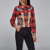 Plaid Print Slim Long-Sleeved Lapel Shirt NSXIA99193