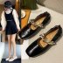 retro chain pearl pu leather single shoes nihaostyles wholesale clothes NSDFX97039
