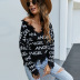 V-Neck Knit Loose Sweater NSYH97056