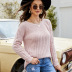 Lace-Up Long Sleeve Round Neck Sweater NSYH97063