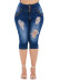 Slim Elastic Plus Size High Waist Cropped Jeans NSWL97103