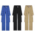 Pantalones casuales plisados de cintura alta de color sólido NSKAJ97274