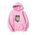 Hooded Cute Owl Print Long-Sleeved Fleece Sweatshirt NSYAY100955