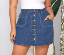 Button Denim Skirt Nihaostyles Clothing Wholesale NSWL97135