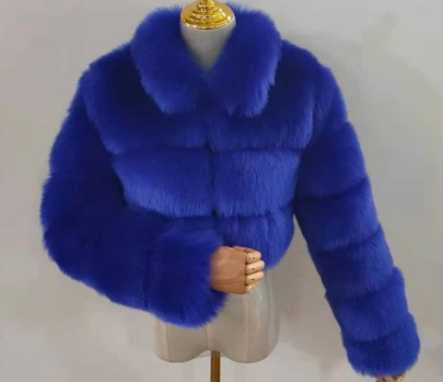 Imitation Fur Stitching Short Long-sleeved Coat Nihaostyles Wholesale Clothes  NSXDS97543