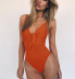 Solid Color Bow One-Piece Sling Swimsuit NSCMB97569