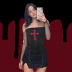 Sexy Red Cross Embroidered Sling Vest Or Dress NSGYB97724