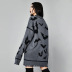 Loose Long-Sleeved Lengthened Bat Jacquard Tattered Edge Sweater NSGYB97746