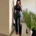 Sexy High-Waist Pu Leather Straight Pants NSGYB97747