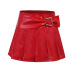 Pu Leather High Waist Pleated Skirt NSGYB97757