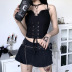 Black Backless Lace-Up Camisole NSGYB97760