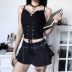 Black Backless Lace-Up Camisole NSGYB97760