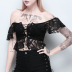 Retro Bandage Hollow Lace Strapless Top NSGYB97784