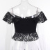 Retro Bandage Hollow Lace Strapless Top NSGYB97784