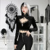 Retro Pattern Long-Sleeved Velvet Print Stand-Up Collar Shawl NSGYB97799