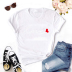Camiseta de manga corta con estampado de letras y cuello redondo NSYAY99169