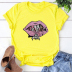Round Neck Big Lip Printed Short-Sleeved T-Shirt NSYAY99168