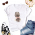 Round Neck Tie Hair Girl Printed Short-Sleeved T-Shirt NSYAY100940