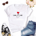 Round Neck Heart Printed Short-Sleeved T-Shirt NSYAY100939