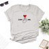 Round Neck Heart Printed Short-Sleeved T-Shirt NSYAY100939