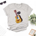 Round Neck Guitar Printed Short-Sleeved T-Shirt NSYAY100935