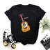 Round Neck Guitar Printed Short-Sleeved T-Shirt NSYAY100935