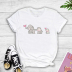 Three Little Elephants Printed Round Neck Short-Sleeved T-Shirt NSYAY100931