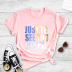 Round Neck Mirror Letter Printed Short-Sleeved T-Shirt NSYAY100929