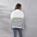 Striped Turtleneck Stitching Knitted Sweater NSGBS97857