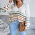 Rainbow Striped Casual Loose Sweater NSBJ97935