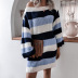 One-Word Neck Strapless Loose Striped Knitted Dress NSBJ97938