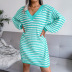 Striped Hollow Knitted Dress NSBJ97940