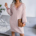 Striped Hollow Knitted Dress NSBJ97940
