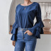 trumpet long-sleeved casual chiffon top nihaostyles wholesale clothes NSBJ97973
