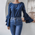 trumpet long-sleeved casual chiffon top nihaostyles wholesale clothes NSBJ97973