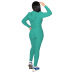 Solid Color Fish Scale Tight-Fitting Sport 2 Piece Set NSZM98002