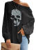 Oversized Print Loose Stitching Long-Sleeved T-Shirt NSNHYD98022