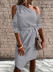 Solid Color Oblique Shoulder Dress NSNHYD98034