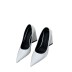 Pointed Patent Leather Shallow Mouth Triangle High Heel Single Shoes NSSO98058