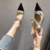 Patent Leather Pointed Color Matching High-Heeled Shoes NSSO98078
