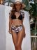 Sexy Print Mesh Shawl Bikini Three-Piece Swimsuit NSCMB98109