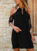 Hanging Neck Pullover Irregular Solid Color Mid-Length Dress NSNHYD98245