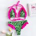 Leopard Print Ruffled Bikini Split 2 Piece Swimsuit NSCMB98254